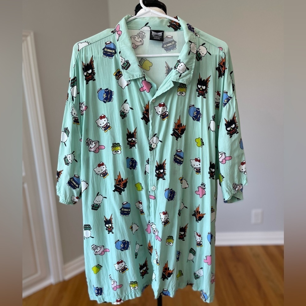 My Hero Academia Hello Kitty and Friends size 3XL button down short sleeve shirt